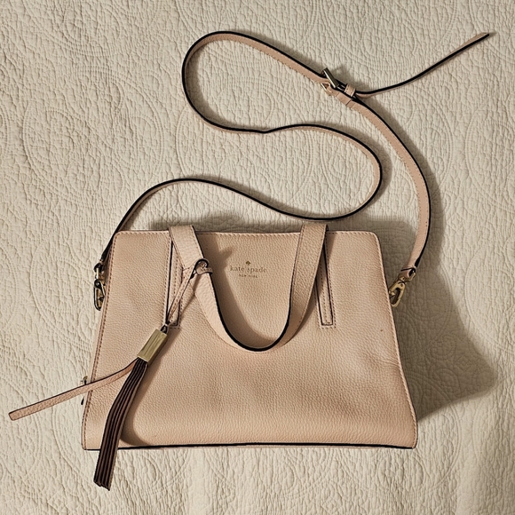 Kate Spade New York Pale Pink Leather Handle Bag/Crossbody Bag - Picture 1 of 15